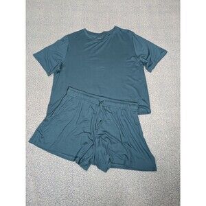 Nuuds Women's 2 Piece Pajama Set - Limited Color Lagoon - Size Medium